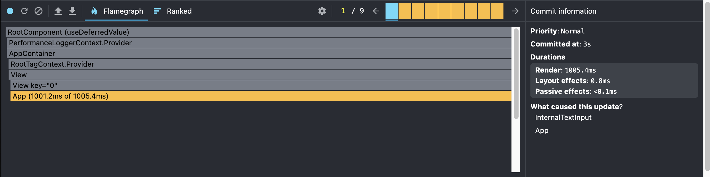 Profiler only useState
